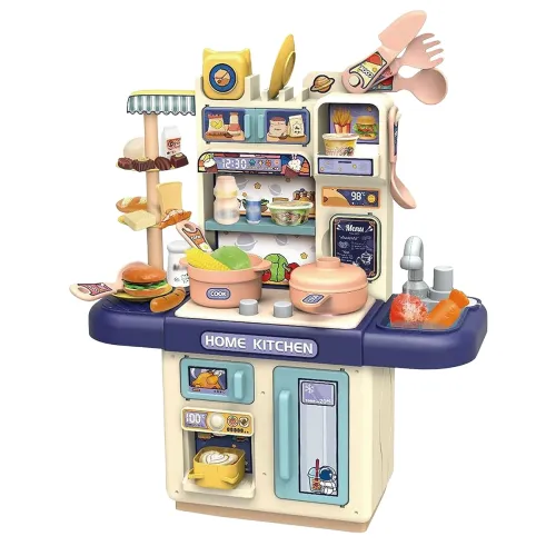 Image of VGRASSP Dream Kitchen Playset Toy Pretend Play Realistic Cooking Action Modern Kitchen Set - Light Up Stove Real Like Wo