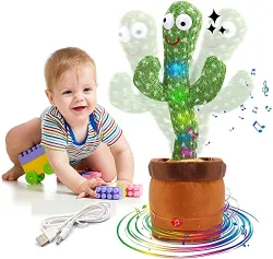 VGRASSP Mimicry Toy Cactus with Lights and Music - Repeat and Record Whatever You say, Wiggles with Music 