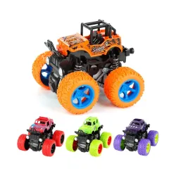 VGRASSP Mini Monster Trucks Friction Powered Cars for Kids, Toddler Toys Inertia Car Toys (Set of 4)