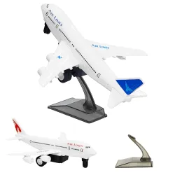 VGRASSP Pull Back Airplane Toy for Kids with Display Stand