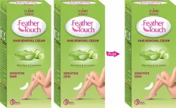 Vi-john FEATHER TOUCH Aloevera Cucumber Hair Removal Salon-like Finish No Ammonia Smell Cream (120 g, Set of 3)