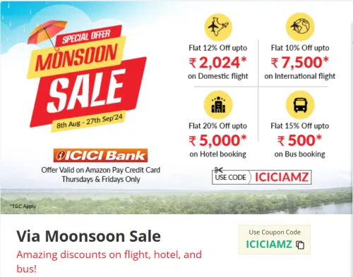 Image of Via.com Coupon: up to 20% Discount on Flights, Hotel and Buses