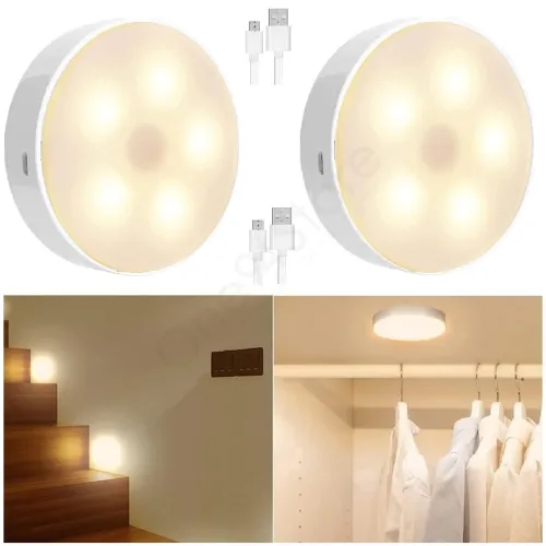 Image of VIAXANA Motion Sensor Light (Round, Warm White, Pack of 2)