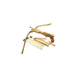 ViaZAID Wooden Toy Crossbow Handmade Bow and Arrow for Kids Archery Set with 3 Rubber Tipped Bamboo Wood Arrows Birthday Party Games Gifts Boys and Girls Rifle Child Youth Gun Dussehra Diwal...