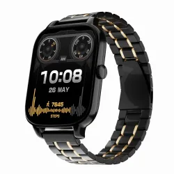 Vibez Majestic Luxury Smartwatch Stainless Steel Strap 1.83 Display Bluetooth Calling