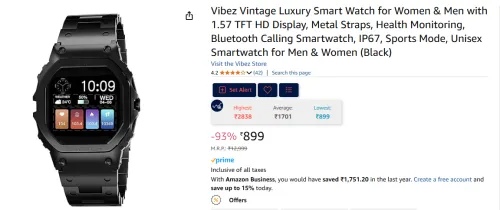 Image of Vibez Vintage Bluetooth Calling Luxury Smart Watch