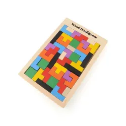 Vibgyor Vibes™ Wooden Tetris Jigsaw Puzzle Toy