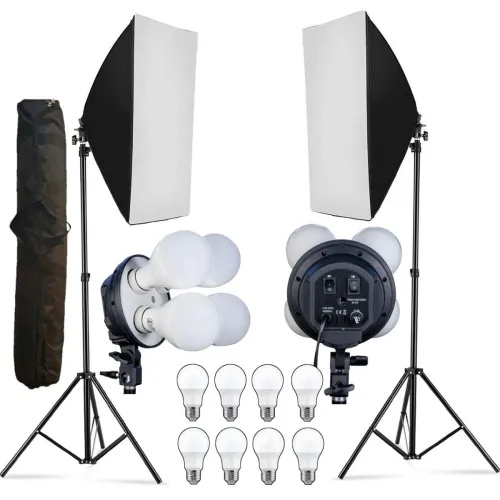 Image of Viblitz E2000 Mark II Softbox Light Kit Double (VB-22)