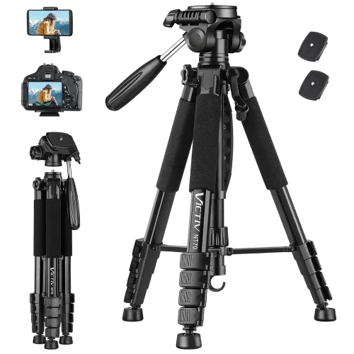 Image of VICTIV 74'' Tripod Mobile Holder, Tripod Stand for Phone and Camera, Aluminum Tripod Stand for Samsung 