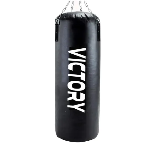 Image of VICTORY Heavy Synthetic Leather Boxing Punching Bag Black 