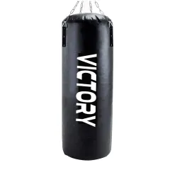 VICTORY Punching Heavy Synthetic Leather Boxing Bag With Stainless Steel Hanging Chain 