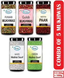 Victuals Mukhwas COMBO PACK OF 5 | 1Kg Mouthfreshner | After meal Mouthfreshner | Gulab Mukhwas, Punjabi Mukhwas, Meetha