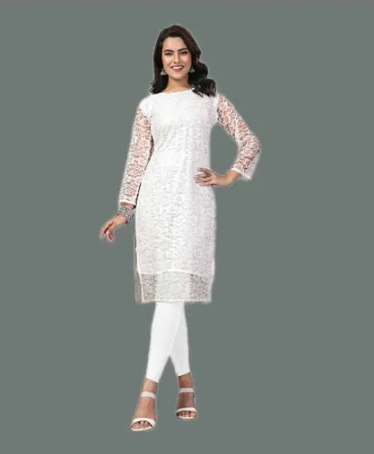 Image of Vidula Fashion  Women Self Design Net A-line Kurta