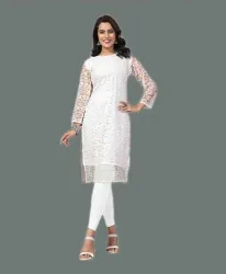 Vidula Fashion  Women Self Design Net A-line Kurta