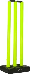VIFITKIT Cricket Stumps for Cricket Ground, Match, Tournament Stump with Stand & Bails (Green)