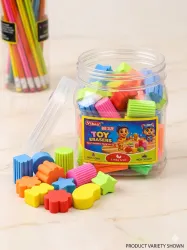 Vikas Big Size Toy Erasers -Multi-Shaped, Non-Toxic Extra Soft Pencil Rubbers for Kids Non-Toxic Eraser (Set of 1, Multicolor)
