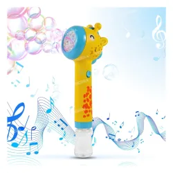 VikriDA Giraffe Bubble Stick with LED Lights - Includes 1 Bottle of Bubble Solution - Ideal for Indoor, Outdoor, and Bir