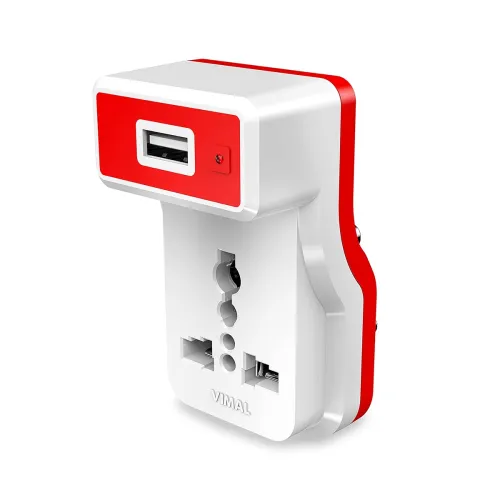Image of Vimal Nexa Surge Protector 3 Pin Travel Universal Adaptor with 12W USB Charger Port(2.1Amp Output)