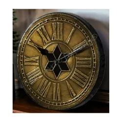 Vintage Clock Hand-Crafted Wood Brass Analog Wall Clock