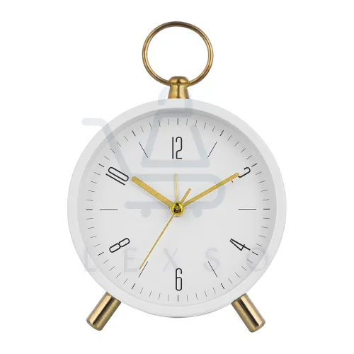 Image of Vintage Twin Bell Table Alarm Clock with Night LED Light Heavy Slippers