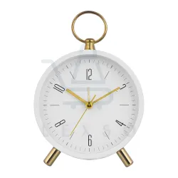 Vintage Twin Bell Table Alarm Clock with Night LED Light Heavy Slippers