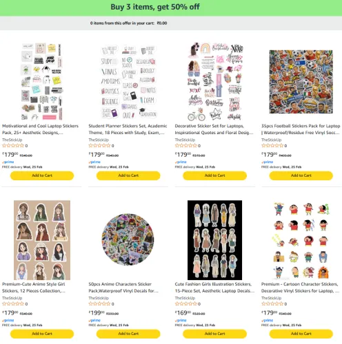 Image of Vinyl Stickers for Mobile & Laptop ( Buy Any 3 Get Extra 50% Off ) 