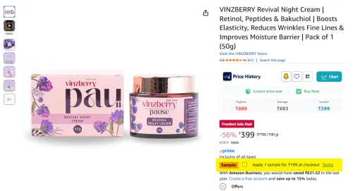 Image of VINZBERRY Revival Night Cream Pack of 1 (50g)