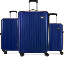 ALFA by VIP Hard Body Set of 3 Luggage 8 Wheels - Excel Set of 3 (Small 55cm Medium 65cm Large 75cm) Suitcase - Blue