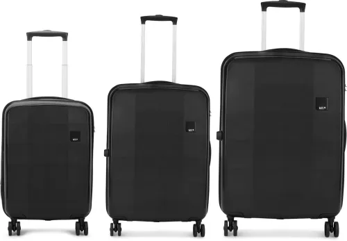 Image of VIP  Hard Body Set of 3 Luggage 8 Wheels - Rigel 3P Set (Cabin+Medium+Large) - Trolley Bag - Trolley Bag - Black