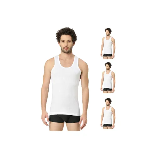 Image of VIP Men's Solid Regular Fit Vest Pack of 4 