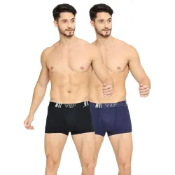 VIP Mens Cotton Solid Trunks (Pack of 2)