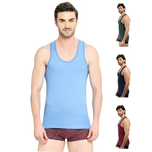 Image of VIP Men's Solid Regular Fit Undershirt