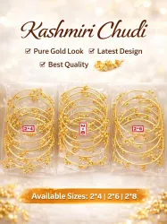Virajsanchi Alloy Gold-plated Bangle Set (Pack of 8)