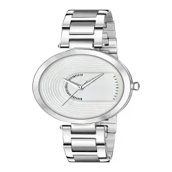 VIRAKTI Women Stainless Steel Straps Round Reset Time Analogue Watch F-44-WHITE-31
