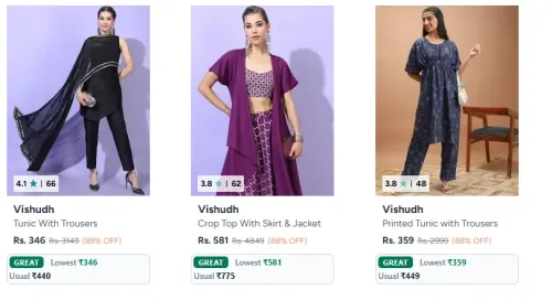 Image of Vishudh Trousers at minimum 60% Discount