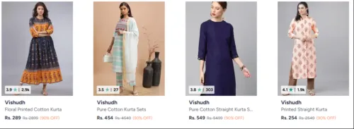 Image of Vishudh Flat 90% Discount on kurta