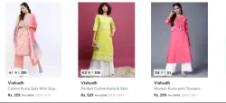  Vishudh Pure Cotton Kurta Upto 90% Discounts 