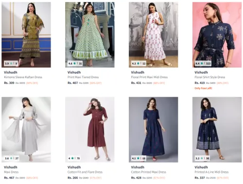 Image of Vishudh Women's Dresses @ Minimum 80% Discount