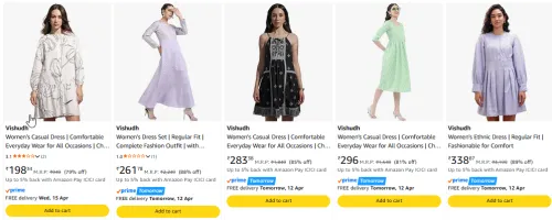Image of Vishudh womens dresses upto 79% discount 