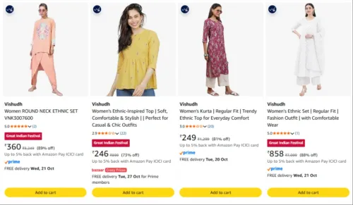 Image of Vishudh Women's Fashion upto 89% Discount