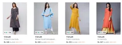 Vishudh Womens Kurta Clothing up to 89% Discount