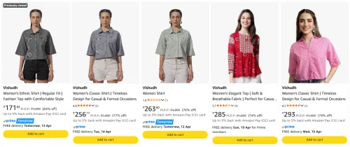 Image of Vishudh womens shirts upto 74% discount 