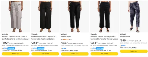 Image of Vishudh womens trousers upto 70% discount 