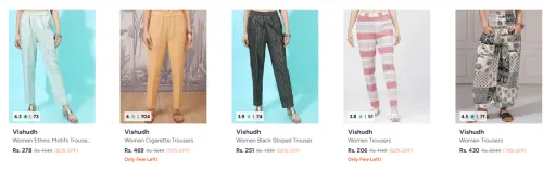 Image of Vishudh womens trousers upto 72% discount 