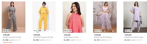 Image of Visudh Women's Co-ords Set Minimum 80% Discount