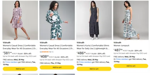 Image of Visudh Women Clothes Minimum 90% Discount