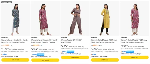 Image of Visudh womens kurtas upto 80% discount 