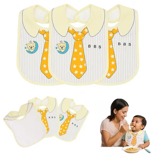 Image of VIVATRA Waterproof Spill Resistant Bibs, Baby Apron with Bib, Baby Bibs for 6 to 12 Months, Fastdry Bibs, Soft Cotton Bi