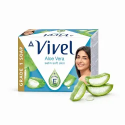 Vivel Aloe Vera Bathing Soap,150gx4 | BIS Grade 1 Soap| Highest Soap Grade | 76% TFM | Aloe Vera + Vitamin E | Moisturised Satin Soft Skin | Fresh Fragrance | 97% Natural Origin| For Men and...