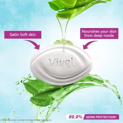 Vivel Aloe Vera Bathing Soap with Vitamin E for Soft, glowing Skin Combo Pack 8X150g (8 x 18.75 g)
